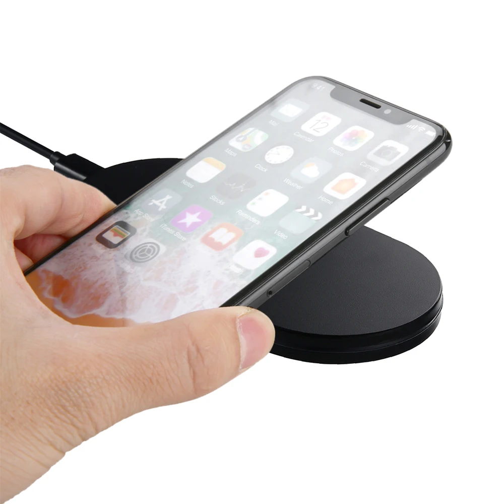 Q100 Qi Wireless Charger Fast Plate Charging Pad Breathing LED for iPhone X 8 Plus Samsung S8 | Электроника