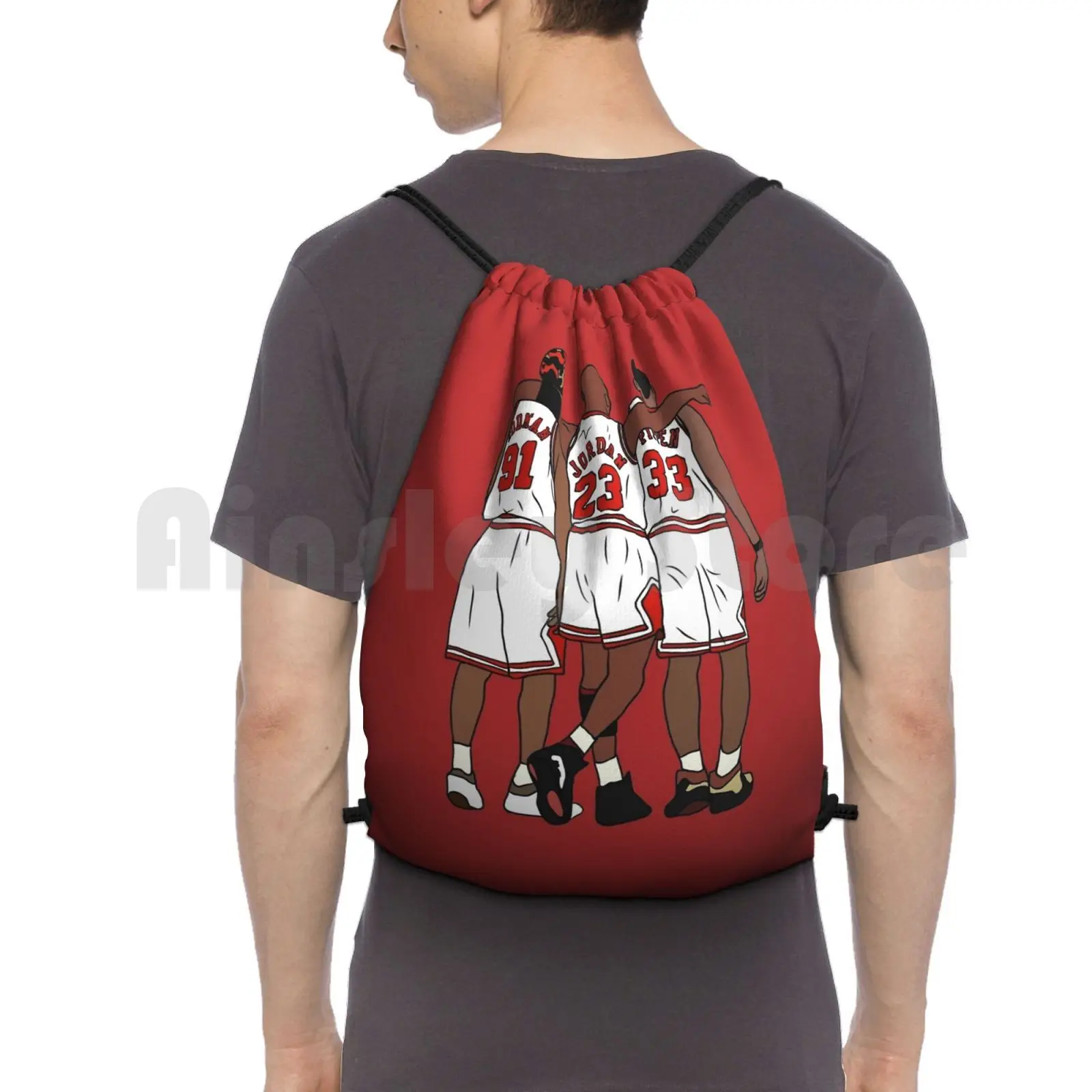 

Rodman , Mj & Scottie Backpack Drawstring Bag Riding Climbing Gym Bag Sports Basketball Michael Scottie Pippen Dennis Rodman