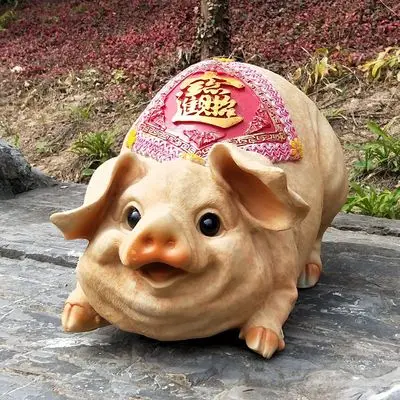 

Креативная Копилка в виде свиньи, Копилка в форме свиньи, большая симпатичная копилка для взрослых, украшение из смолы, имитация милых животных, домашние поделки