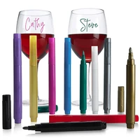 wine glass markers pack of 10 food safe non toxic wine glass marker pen shares a fun experience with family and friend great