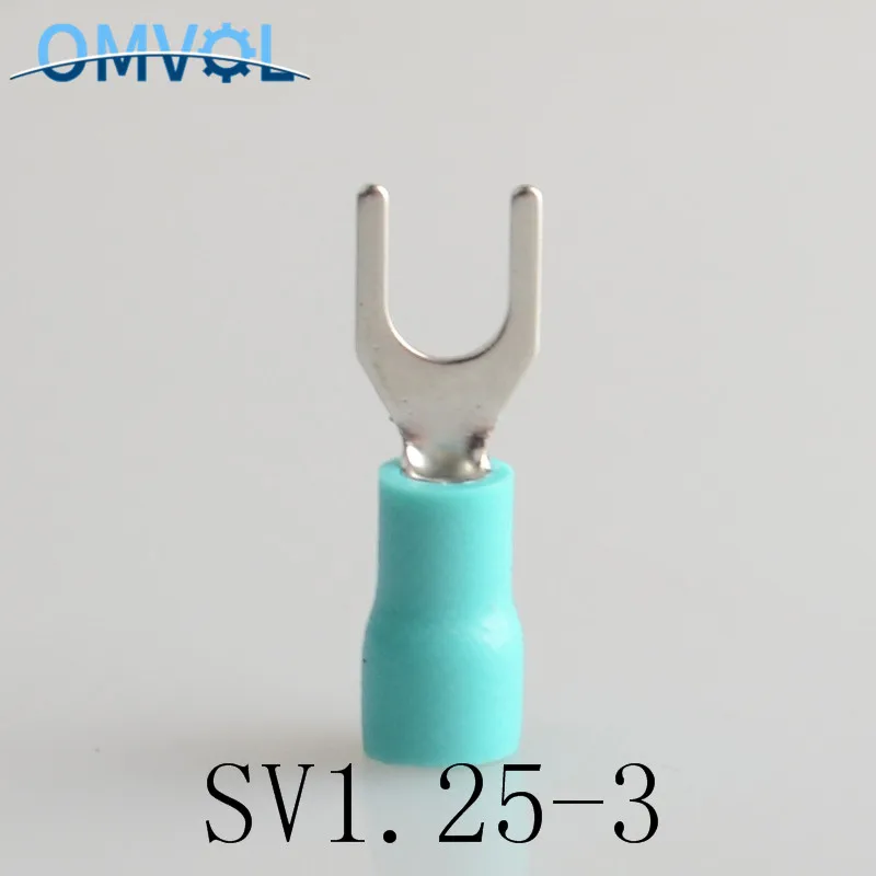 100 шт Изолированные Наконечники провода SV1.25 3 электрический наконечник обжимной