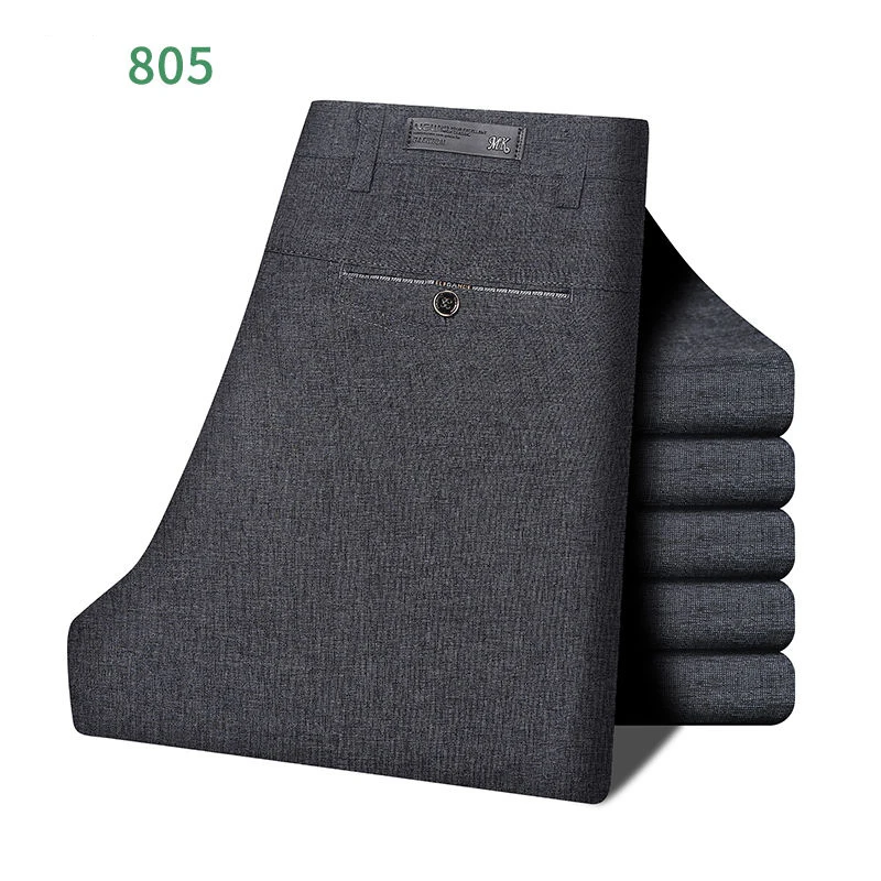 Мужские летние стильные тонкие повседневные брюки с высокой талией хлопковые