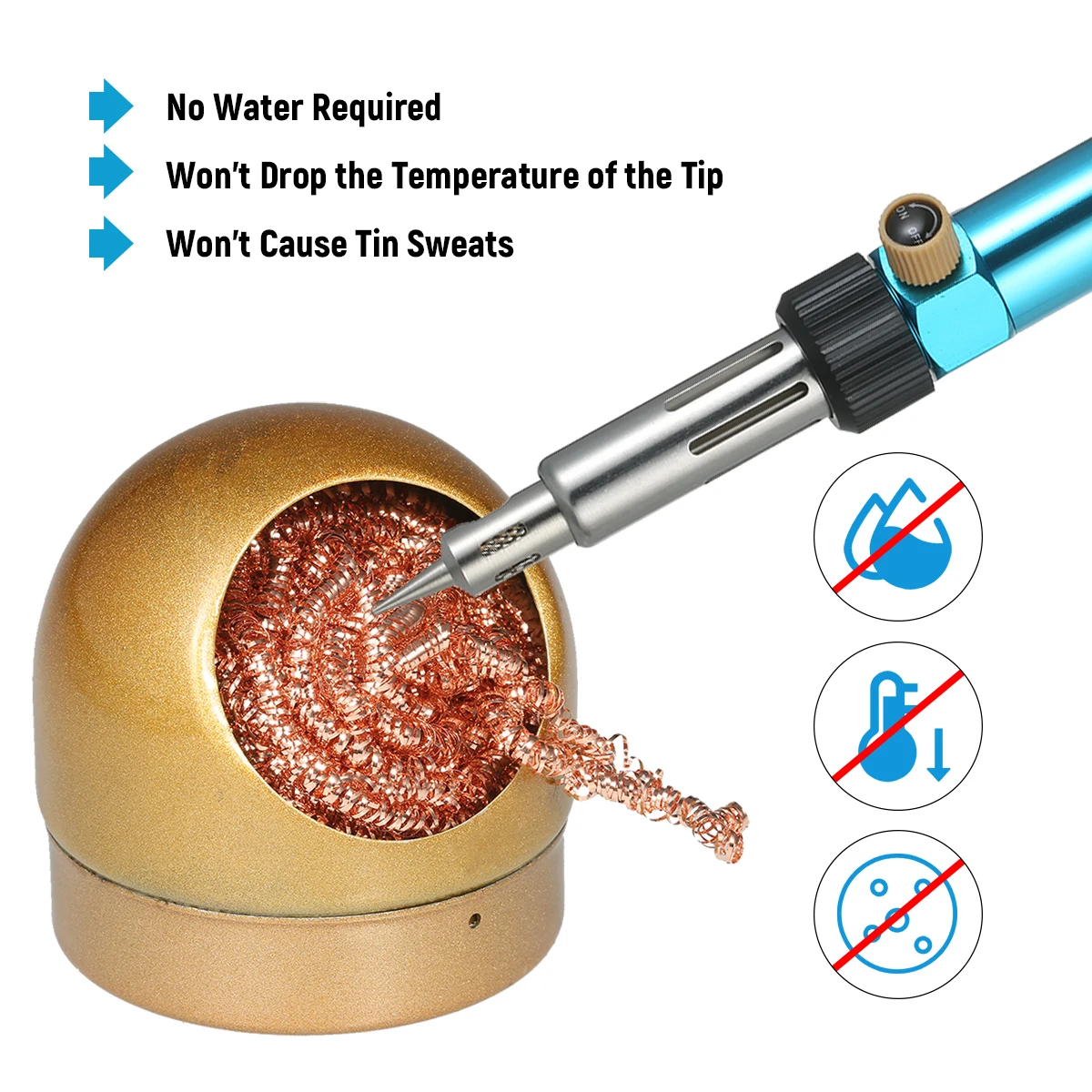 

Stainless Steel Soldering Tip Cleaner Wire-Type Soldering Iron Tip Cleaner Solder Tip Cleaning Wire Sponge with Holder