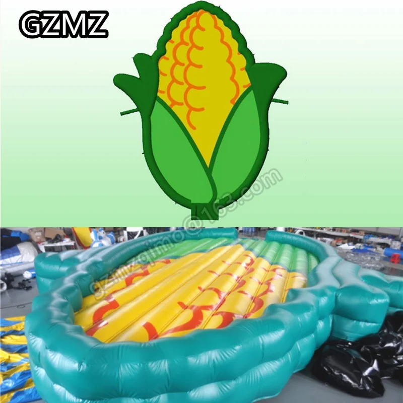 Продажа Бесплатная доставка, 8*5 м, коммерческий детский гигантский надувной початок кукурузы, коврик для прыжков, Радужный вышибатель, воздушный ко...