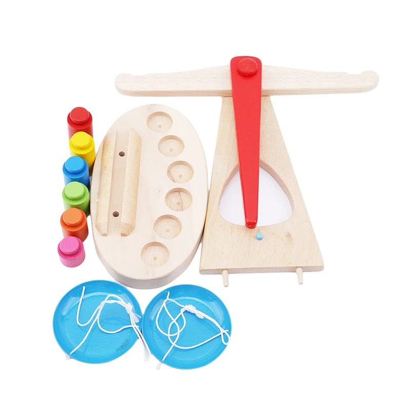 Новая образовательная игрушка Монтессори, Маленькая деревянная новая балансировочная игрушка с 6 весами для детей, малыш от AliExpress WW