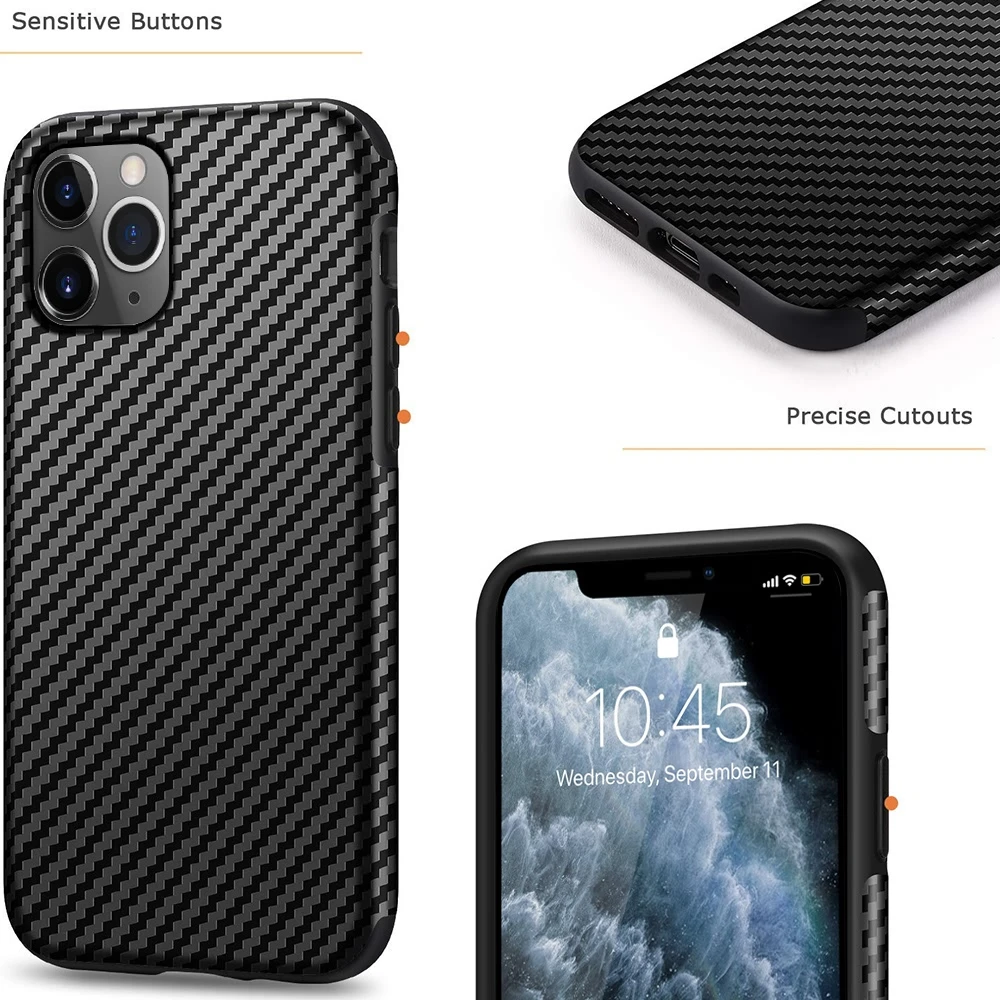 Защитный экран чехол для iPhone X Xs 8 7 из углеродного волокна Кожаный 5 5S SE 6 6S Plus