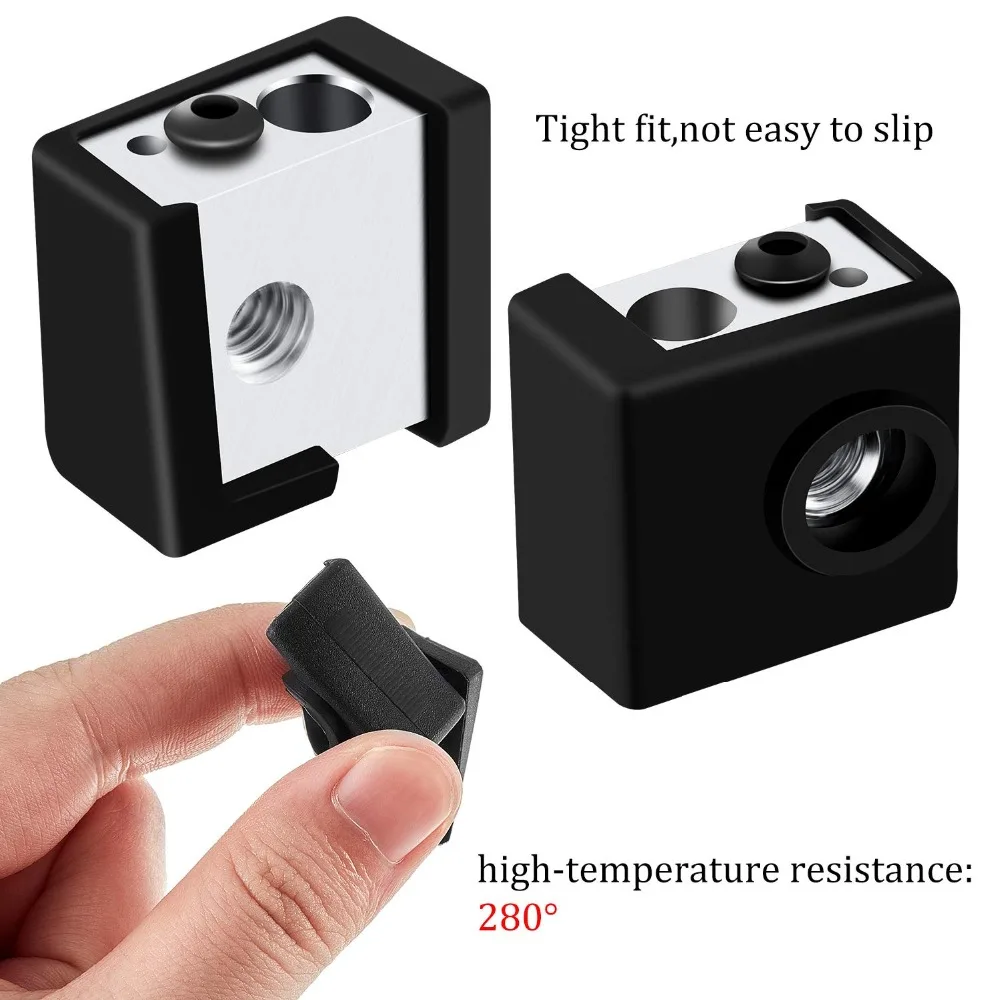 Silicone Sock Cover CR10 Heater Block Case MK7/MK8 For Aluminum Block Hot End Extruder CR10SPRO Ender3 3D Printer Parts 5PCS/Lot Silicone Sock Cover CR10 Heater Block Case MK7/MK8 For Aluminum Block Hot End Extruder CR10SPRO Ender3 3D Printer Parts 5PCS/Lot