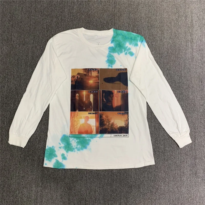 Футболка Tie dye с принтом Трэвиса Скотта кактуса Джека майка для мужчин и женщин