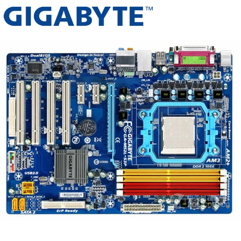 GIGABYTE GA M52L S3P настольная материнская плата для nForce 520LE Socket AM2 + AM3 Phenom II Athlon Sempron DDR2 16G