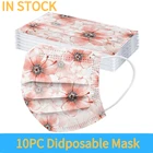 Одноразовая Рождественская маска для взрослых, 3 слоя, маска для серёжек, 10 шт.