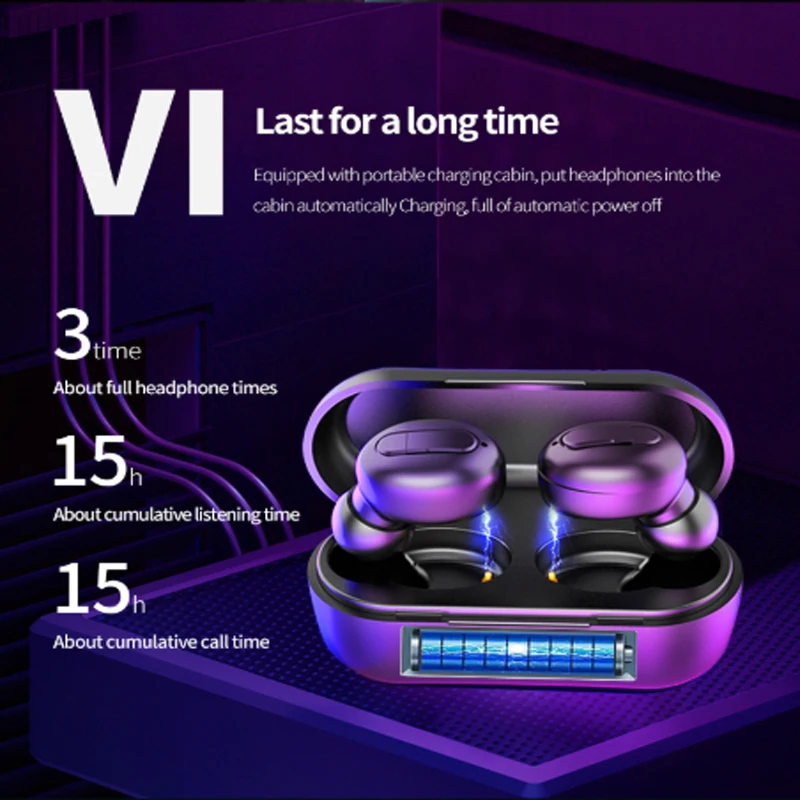 v1 tws earphones wireless bluetooth sports headset waterproof cordless noise reduction music headphones for xiaomi huawei iphone free global shipping