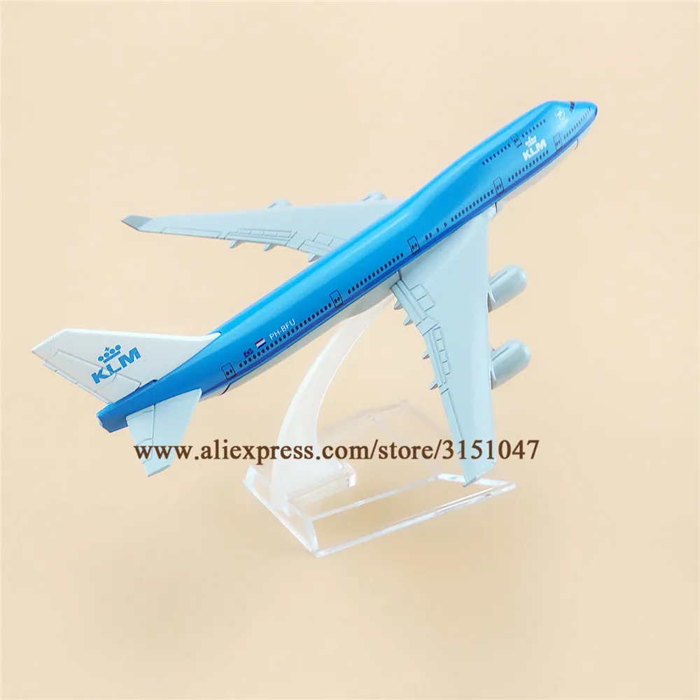 Модель самолета KLM Boeing 747 модель из сплава и металла 16 см подарок для летательных