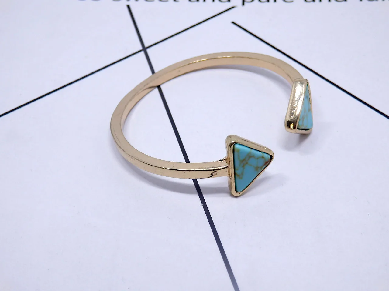 Популярный браслет Pierre Marbre Стильный Браслет Bijoux 2cp rеtro triangle Ouvert подходит для