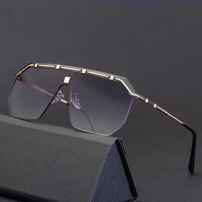 

New Fashion Sunglasses For Male Rimless Cool-Looking Sunglasses Metel Tide Street Shooting European And American 2021 Style