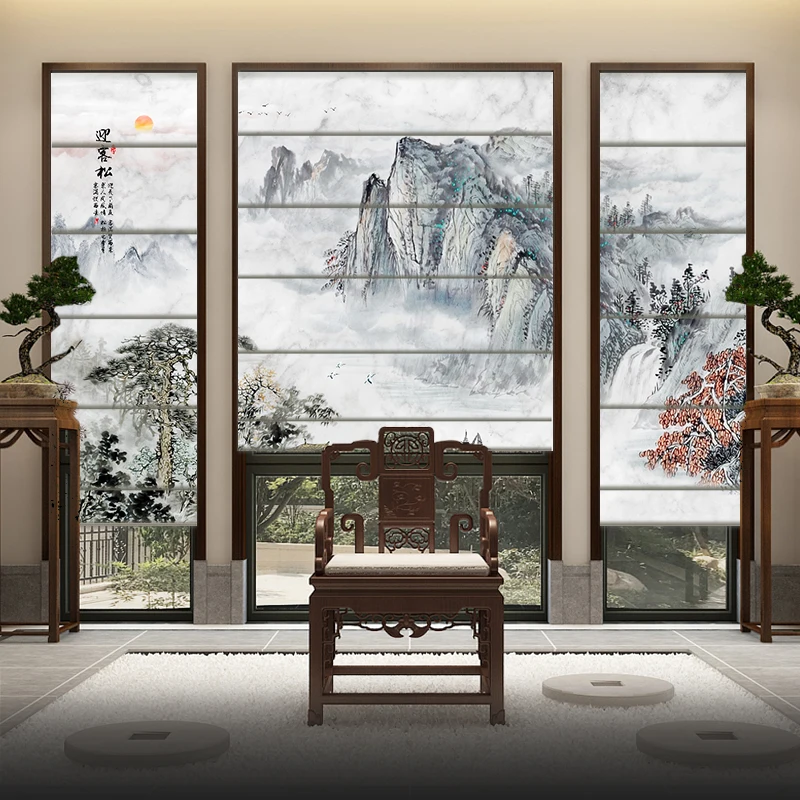 Римские шторы могут быть настроены с узорами для спальни гостиной роликовые