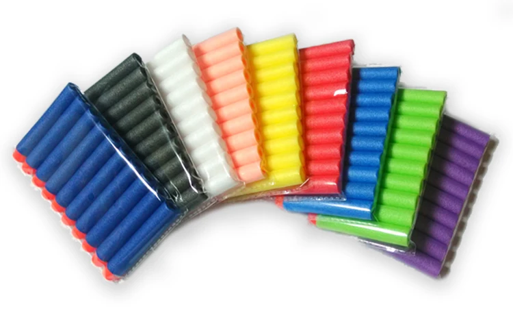 100Pcs Multicolor 7.2CM EVA Soft Hollow Hole Head Refill Darts Toy Gun Bullets for Nerf Series Blasters Kids Gifts HongC |
