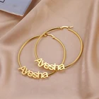 Женские серьги-кольца из нержавеющей стали, золотого цвета