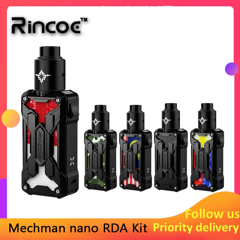 Оригинальный набор для вейпа Rincoe mechman nano 90 Вт RDA комплект питание от аккумулятора
