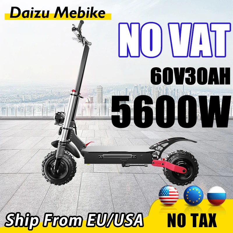 

Мощный электрический скутер без НДС 5600 Вт, высокоскоростные электрические скутеры 85 км/ч, для взрослых, 60 в, 26 А/ч, Escooter, в наличии в США, дальн...