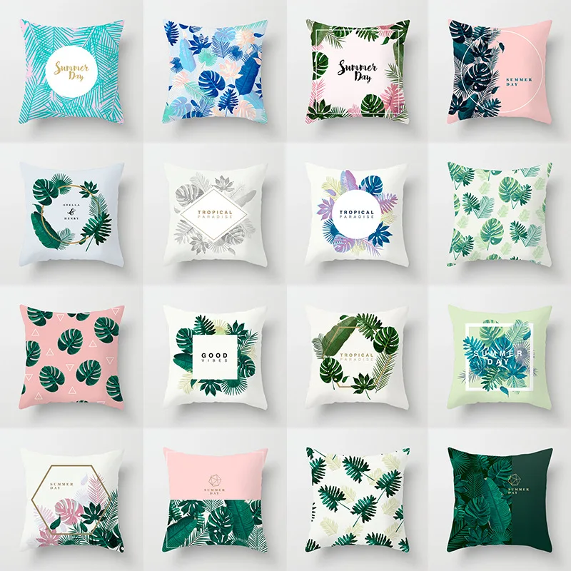 

Ins New Nordic style Plant Letter Pattern Cushion Cover Polyester Pillowcase Para Sofa Home Bedroom Sofa Cuscini Decorative