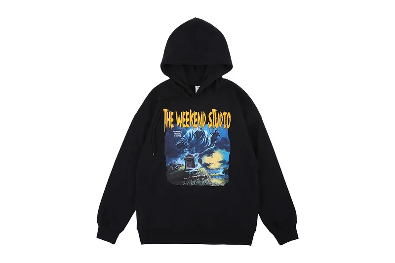 Мужские и женские толстовки с принтом томбстона на выходных в стиле хип хоп