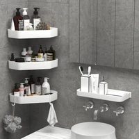 bathroom shelf corner perforation free space aluminum bathroom triangle basket shower room storage wall rack