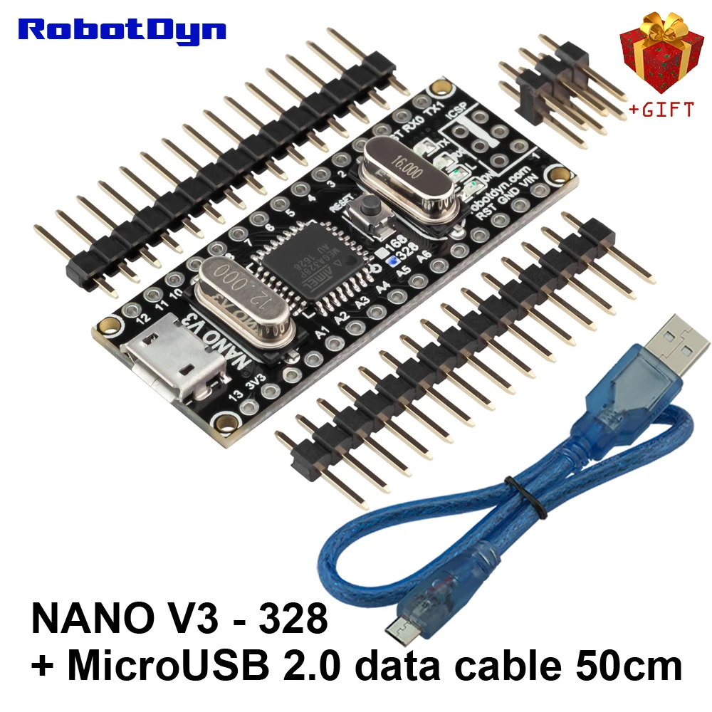 Кабель передачи данных Nano V3 ATmega328/CH340G + USB 2 0 (50 см). Совместимость с Arduino V3.0. Микро