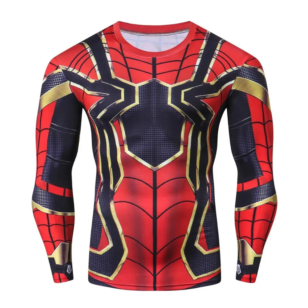 Новый Marvel 3D Ironman/Человек паук/Тор/Бэтмен/Капитан Америка компрессионная Мужская
