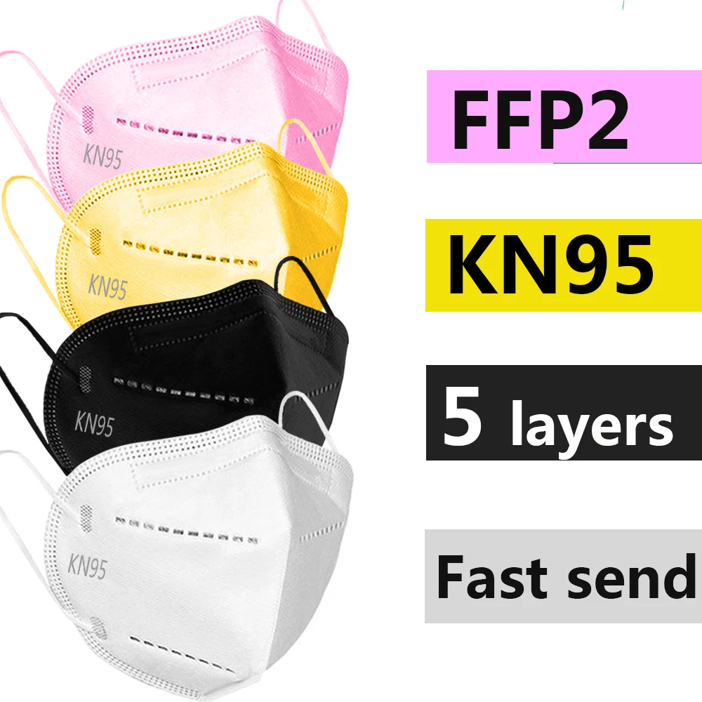

5-100pcs ffp2mask KN95 Masks mascarillas FFP2 masks 5 Layers kn 95 maske mask Protective mascarilla Safe Breathable KN95 Mask CE