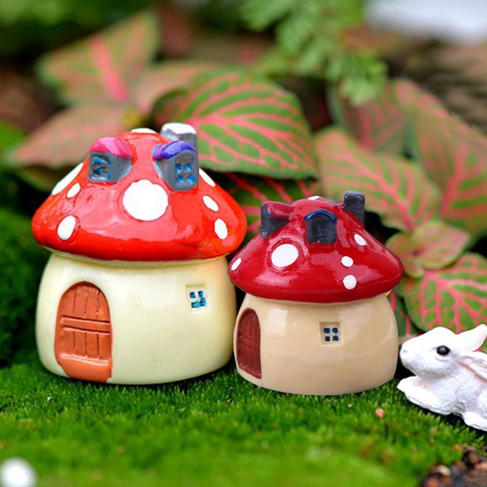 

Kids Toys Mushroom Landscape Office Decoration 3.5cm 2.5cm 2cm Artificial Coffee Tables Mini House Fairy Garden Craft 3PCS