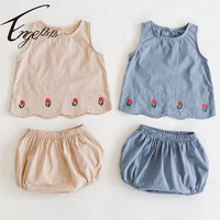 engepapa summer newborn baby girls clothes sleeveless cotton t shirtpp shorts suit infant baby girls clothing set