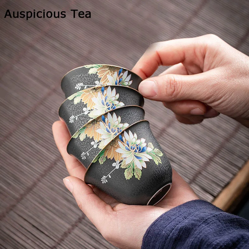 

Guopin Ретро черная керамическая чайная чашка Master cup ручной работы керамическая чашка для чая Чайная чаша аксессуары для китайской чайной цере...