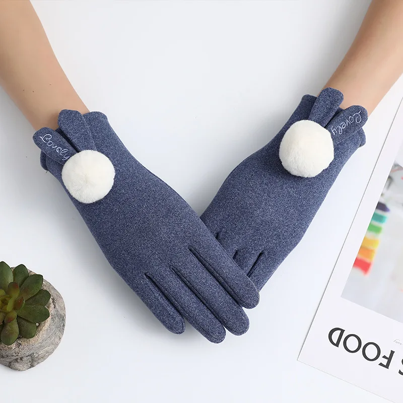 

Adult ladies gloves thermal insulation plus velvet padded driving fashion ladies touch screen ladies gloves lace gloves