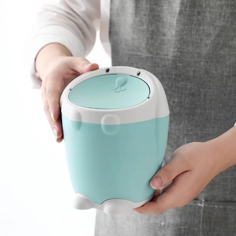 Настольная мини-корзина для мусора креативный контейнер с крышкой кухни
