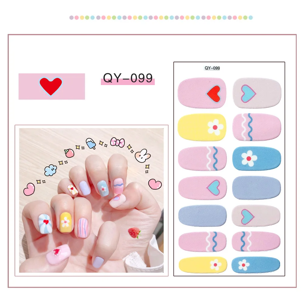 3D Flower Heart Full Cover Nail Art Stickers Self-adhesive Decal Manicure Decor | Красота и здоровье