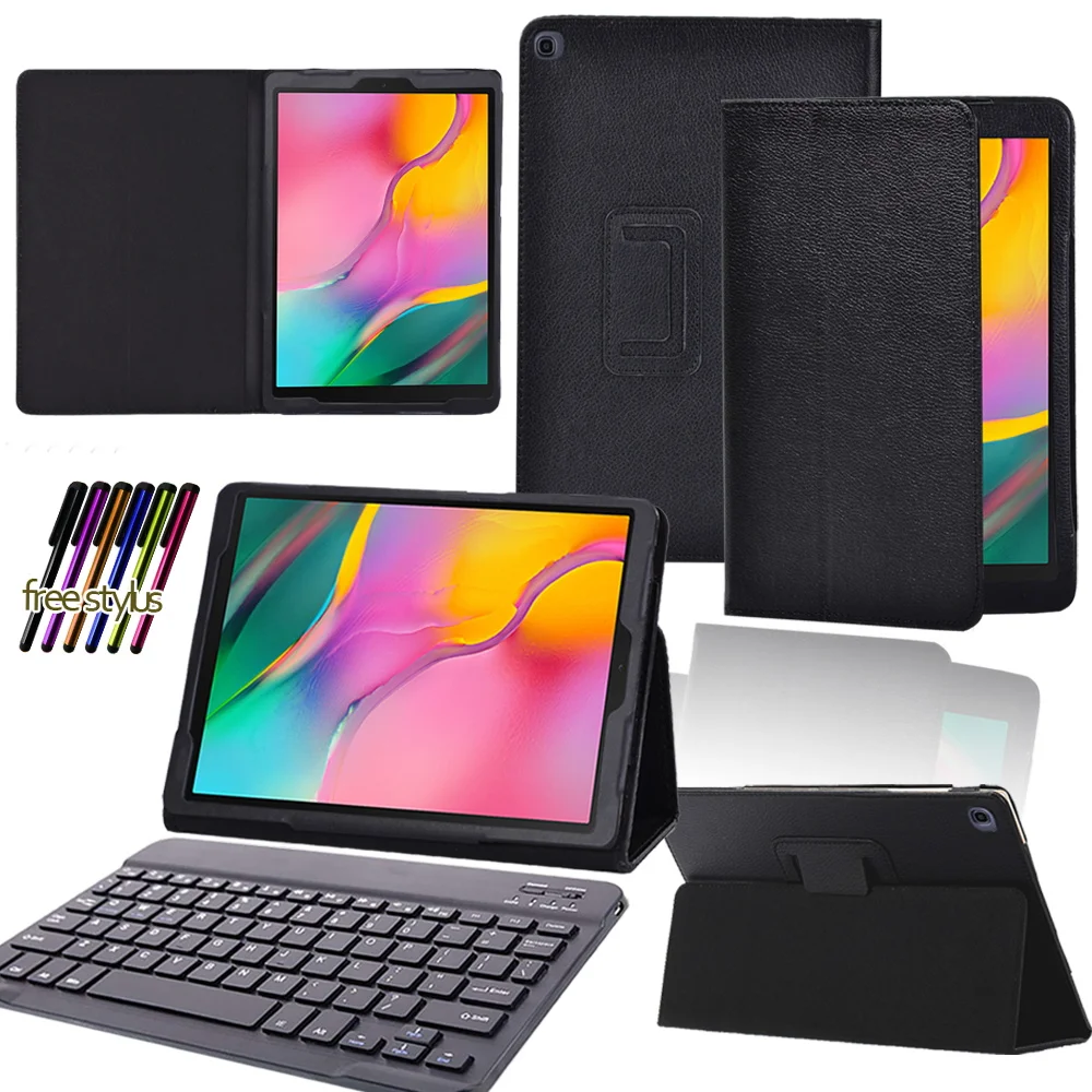 

Case for Samsung Galaxy Tab A 10.1" T510 T515 Shockproof Pu Leather Stand Tablet Cover Case+Wireless Bluetooth Keyboard+Stylus
