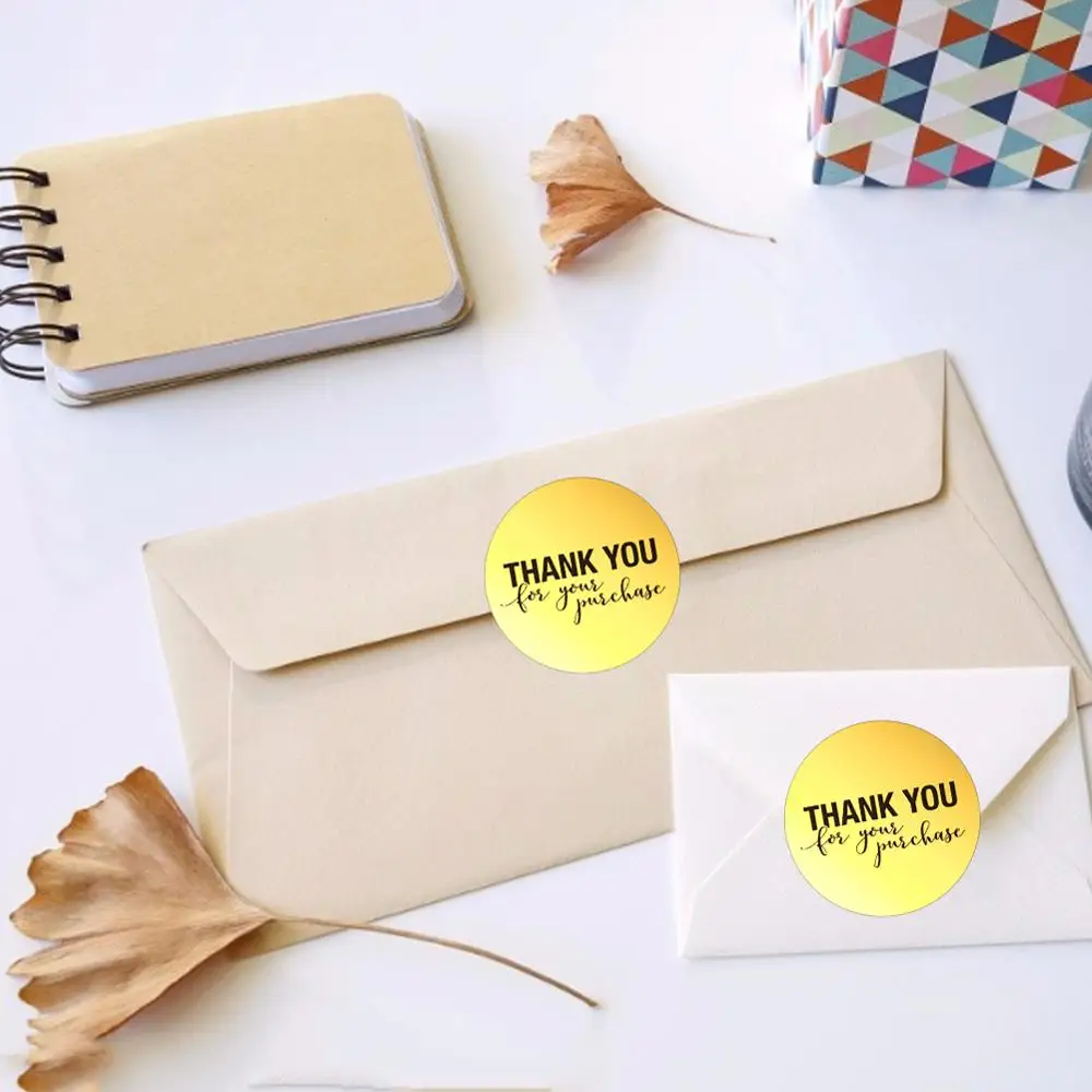 Круглые золотые &quotСпасибо за вашу покупку&quot Стикеры s сделай сам для выпечки