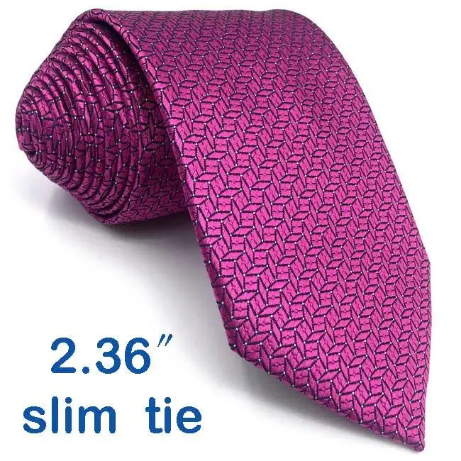 Skinny Size Tie F11 однотонные розовые галстуки-бабочки для мужчин комплект шейных платков Свадебные X-long шелковые геометрические - Цвет: Skinny Size Tie