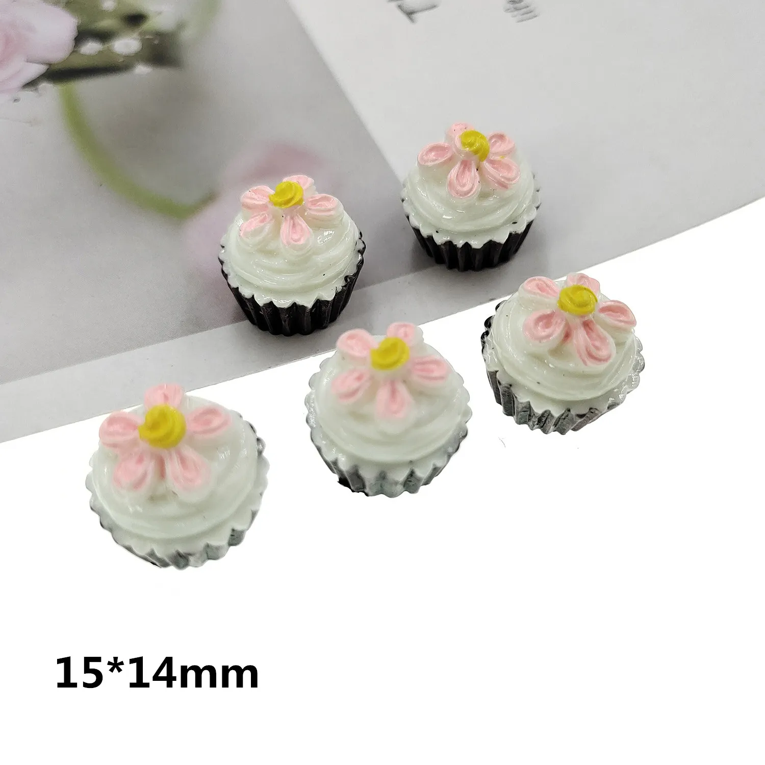 

30pcs/lot DIY flatback resin cupcake charms resin cabochons pendants for kids earring necklace