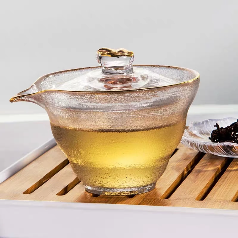 Японский стиль стеклянная чайная чаша чайный набор GaiWan Экстра утолщенная