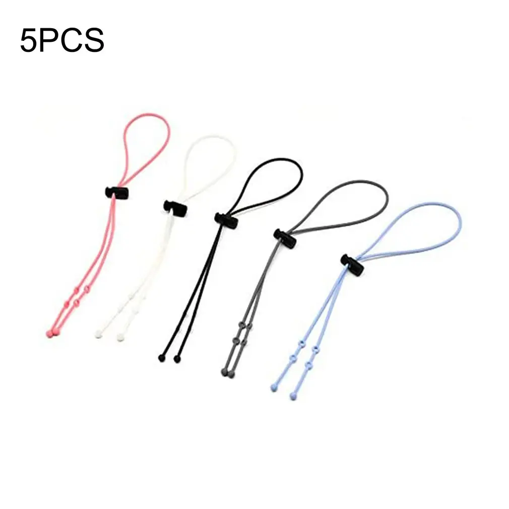 

5PCS Silicone Mask Hanging Rope Face Mask Lanyard Mask Holder Neck Hanging Hook Rop Adjustable Traceless Mask Storage Sling New