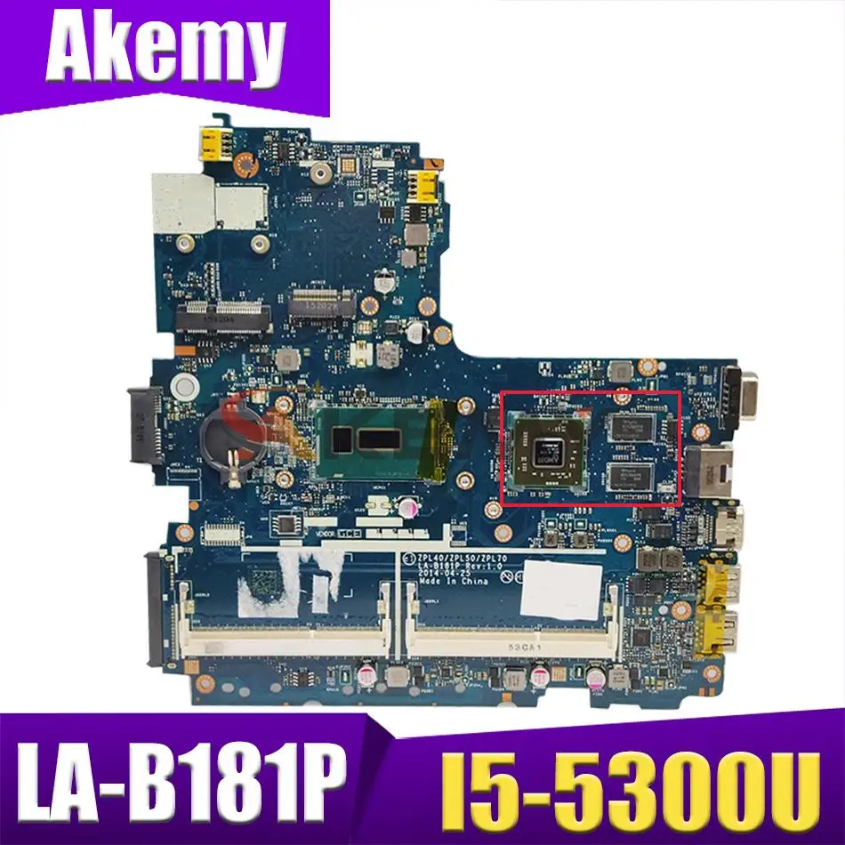 

Материнская плата для ноутбука HP Probook 450 G2 ZPL40/ZPL50/ZPL70 LA-B181P sr23 x I5-5300U DDR3L 2GB