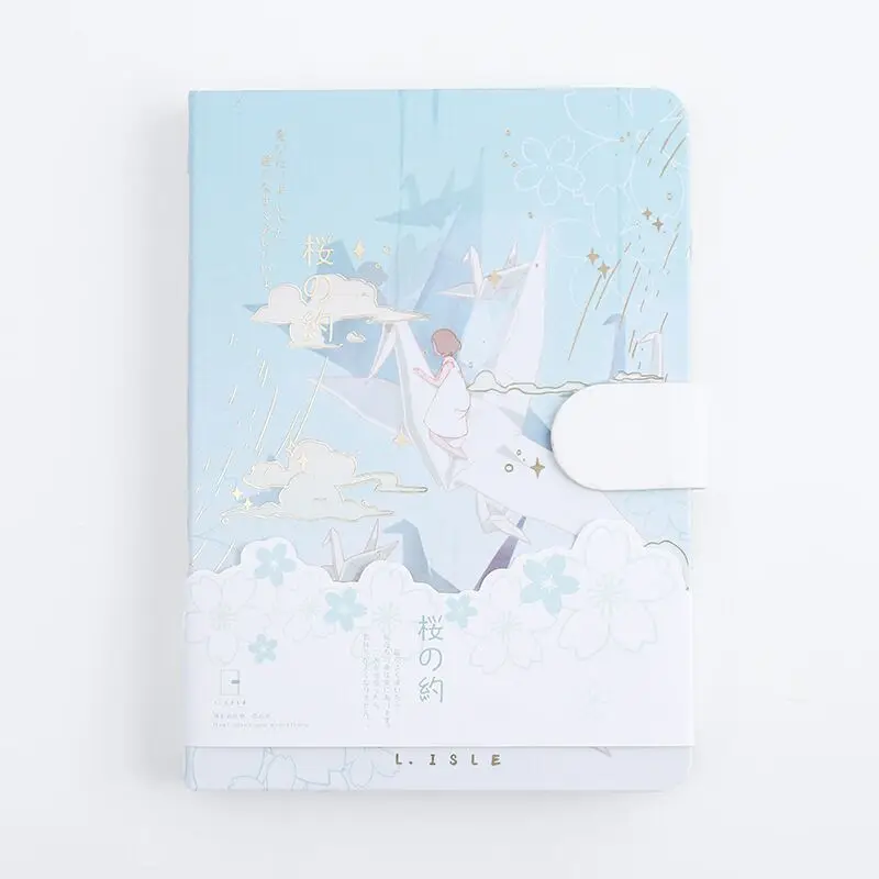 MINKYS 128 листов Sakura Line/Blank/Grid блокнот с магнитной пряжкой журналы ежедневные дневные