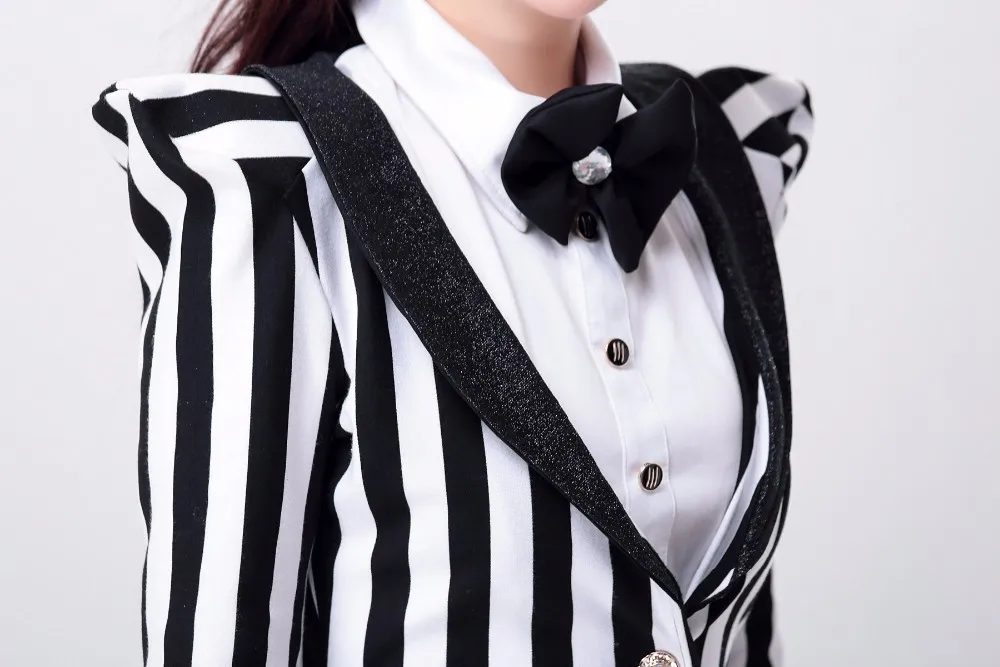 Mode Star Costume Chanteuse DS Costume De Danse Jazz Noir Blanc Couleur Bloc Formelle платье для курения костюм платье джаз