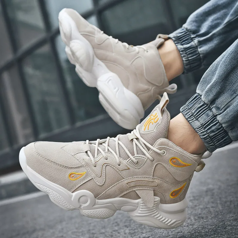 Men's Sneakers High-top Breathable Basketball Shoes for Men Outdoor Wear Resistant Cushioning Autumn 2021 New Men's Sports Shoes
