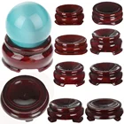 Деревянная миниатюрная подставка для витрин с шариками из натурального дерева и кристаллами, подставка в стиле ретро, волшебная Сфера, деревянный держатель, домашний декор