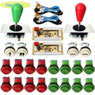 2 игрока, аркадный набор сделай сам с аркадной палочкой в американском стиле, джойстик happ, кнопка монеты для аркадной машины