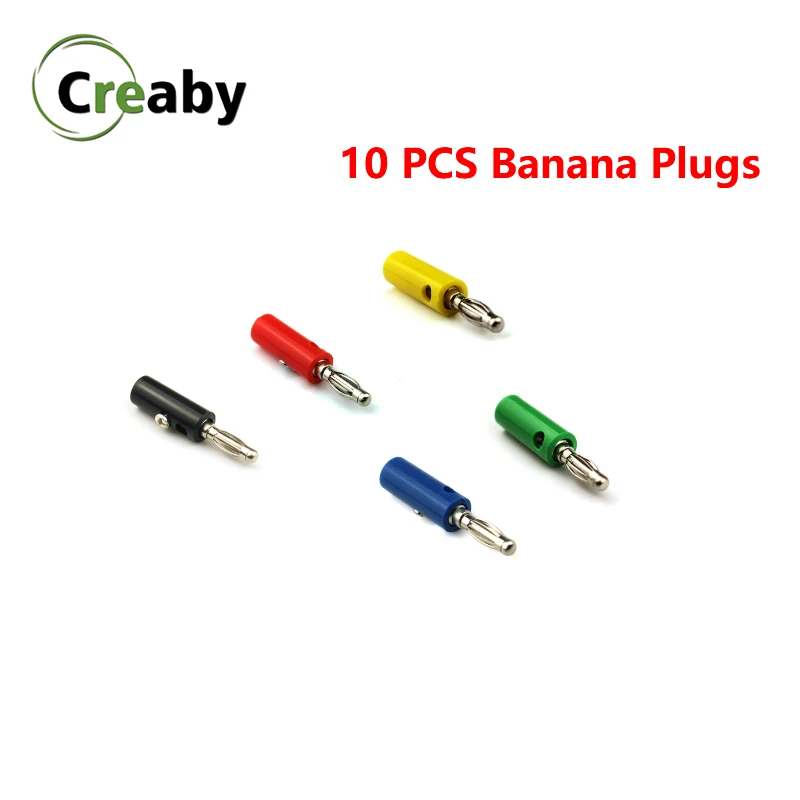 

10PCS Terminal Binding Post Audio Speaker Screw Banana Silver Plate Plugs Connectors 4mm Red Black Yellow Blue Green