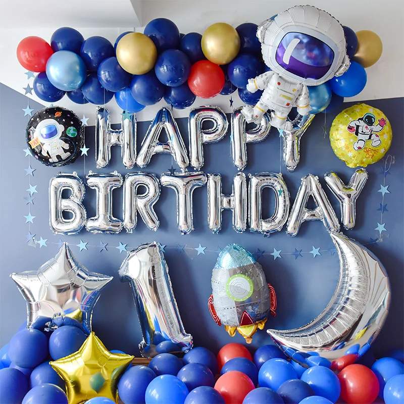 

Creative Outer Space Party Astronaut Rocket Airplane Foil Balloons Boy Kids Toy Birthday Party Decoration Favors
