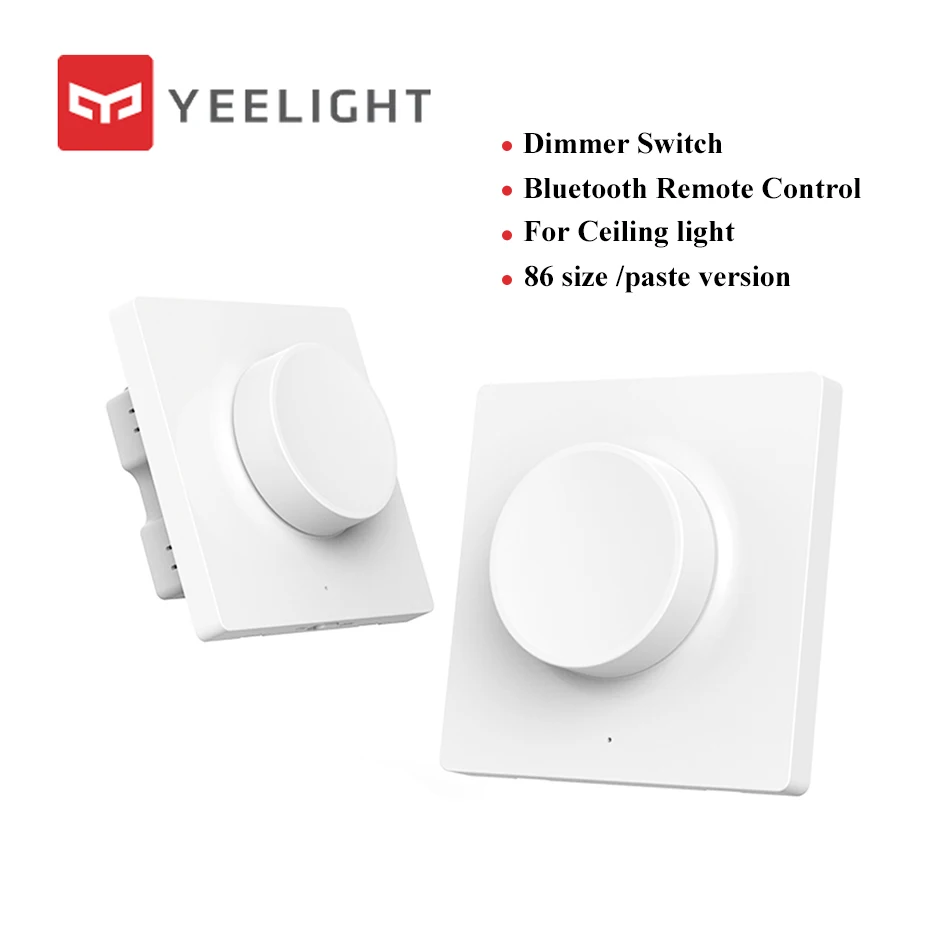 2 шт. умный диммер Xiaomi Mijia Yeelight интеллектуальная Регулировка выключения света все еще работает 5 в 1 управление смарт-переключатель